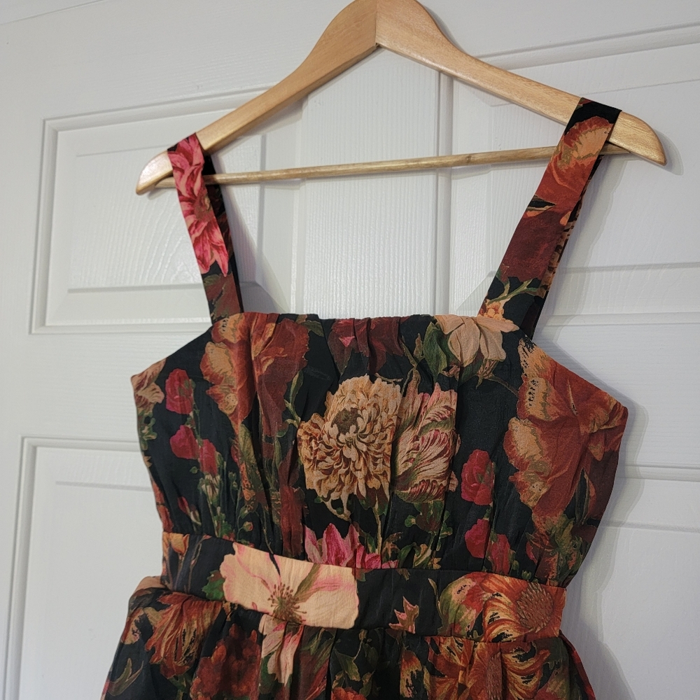 Fall Floral Tiered Midi Dress - Picture 3 of 8